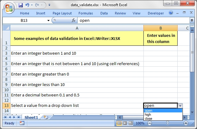 Output from data_validate.pl